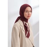 ARMANDA MÜSLİN BİYELİ EŞARP - BURGUNDY