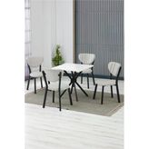 Armens Life Mobilya, Lojistik & Elektronik Ticaret Armens Life Mobilya, Lojistik & Elektronik Ticaret Elma Cafe, Restorant Mutfak Masasandalye Takımı, 4 Sandalye 1 Sabit Beyaz Masa 70X70 Keten