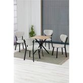 Armens Life Mobilya, Lojistik & Elektronik Ticaret Armens Life Mobilya, Lojistik & Elektronik Ticaret Elma Cafe, Restorant Mutfak Masasandalye Takımı, 4 Sandalye 1 Sabit Ceviz Masa 70X70 Keten