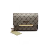 Armine 381 Kadın Monogram Baskılı Gold Metal Detaylı Çapraz Askılı Cüzdan Çanta Portföy