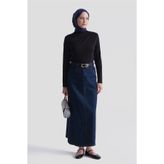 Armine Degaje Yaka Örme Rayon Bluz Siyah