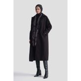 Armine Oversize Kaşe Manto Siyah
