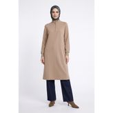Armine TREND Halkalı Örme Kumaş Tunik Bej 26KT456