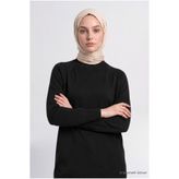 Armine Yüksek Yaka Basic Triko Tunik Siyah