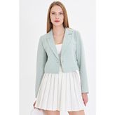 Armonika ARM-23Y001064 Kadın Mint Tek Düğmeli Crop Ceket