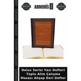 Armoris Delux Serisi Yazı Defteri Toplu Alim Çalışma Masası Ahşap Deri Defter - Çok Renkli - Tek Ebat