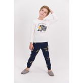 Arnetta Little Hoglet Krem Uzun Kol Erkek Çocuk Pijama Takımı