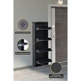 Arpelia 4'lü Metal Ayakkabılık Antrasit Siyah