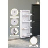 Arpelia Metal Ayakkabılık 4 Lü Kilitli Beyaz