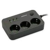 Ars Akım Korumalı Priz 3*usb - Siyah