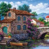 Art Puzzle 500 Parça Çiçekli Kanal Puzzle