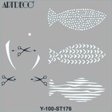 Artdeco 30x30 cm Balıklı 176 Stencil