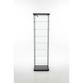 Artinokshome 7 RAFLI KİLİTLİ CAM VİTRİN SİYAH (Gümüşlük, Büfe, Koleksiyon, Sunu, Sergi, Kitaplık) - Siyah