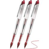 Artlantis Kırmızı Pilot Kalem UB-200 Vision Elite 0.8mm 3 Adet Uniball Pilot Kalem 0.8 mm Roller Uçlu Pilot Kalem İnce Uçlu Likit