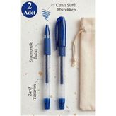 Artlantis Mavi Simli Jel Kalem 1.0mm 2 Adet Akıcı Yazım Pensan Simli Jel Kalem Tükenmez Simli Kalem Simli Pilot Kalem Canlı - Standart
