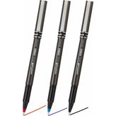 Artlantis Mavi Siyah Kırmızı Pilot Kalem UB-155 Micro Deluxe 3 Adet Uniball Pilot Kalem 0.5 mm Roller Uçlu Pilot Kalem Ince Uçlu - 0.5mm - Standart