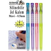 Artlantis Silinebilir Jel Kalem Mavi 0.5 mm 4 Adet Silinebilir Tükenmez Kalem Pilot Kalem Mürekkepli Kolay Silinebilir Kumaş Kalemi - Standart
