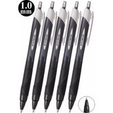 Artlantis Siyah Jel Uçlu Pilot Kalem 5 Adet Uniball Jetstream SXN-150S 1.0 mm Basmalı Pilot Kalem Roller Uçlu Likit Mürekkepli - 1.0mm - Standart