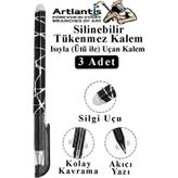 Artlantis Siyah Silinebilir Tükenmez Kalem 3 Adet BIA Silinebilir Jel Pilot Kalem Mürekkepli Kolay Silinebilir Kumaş Kalemi