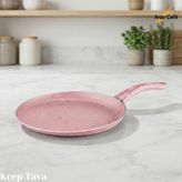 Arzu Çelik Pembe 30 cm Granit Krep Tavası
