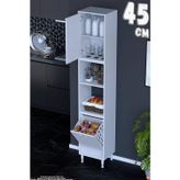 Asel 45 cm Sepetli Çok Amaçlı Mutfak Kiler Dolabı Banyo Kirli Çamaşır Oyuncak Dolabı Beyaz 45x213x32