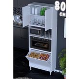 Asel 80 cm Fırın Uyumlu 2 Göz Sepetli Çok Amaçlı Banyo Kirli Çamaşır Oyuncak Dolabı Beyaz 80x213x32