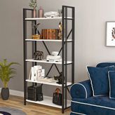 Asel Lux 5 Raflı Metal Kitaplık, Beyaz