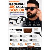 asf teknoloji 4K Kameralı-100 Dilde Çeviri-Yapay Zeka Destekli-Video ve Fotoğraf Çekimi Çift Polarize Camlı Akıllı Gözlük