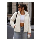 ASG Kadın Beyaz Peluş Mont
