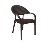 Asil Konsept Capissi Bambu Rattan Plastik Kollu Bahçe Balkon Teras Sandalye Kolçaklı Kahverengi