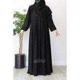 ASİLNUR Esin Pileli Ferace Siyah