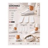 ask Kadın Beyaz 3'lü Görünmez Sneaker Çorap
