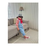 ASL GOLF CLUB Erkek Çocuk Denim Salopet Tulum | Mavi Taş Yıkama Kot | 2-13 Yaş