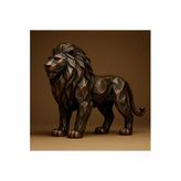 Aslan Figürü Bakır Görünüm 15 Cm