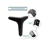 ASLAN METAL VE PLASTİK 15 Cm Zarif Model Siyah Metal Mobilya, Dolap, Koltuk, Tv Ünitesi Ayakları (1 ADET)-robot Süpürge
