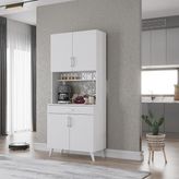 Aslan Mobilya Beyaz 70x210 cm Çok Amaçlı Mutfak Dolabı Kahve Köşesi
