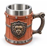 Aslan Temalı 3D Kabartmalı Paslanmaz Çelik Kupa Bardak