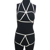 ASM1276 2 Li Kadın Ekru Karamis Bralet Takım
