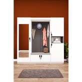 Asra Trend MDF Vestiyer & Portmanto & Ayakkabılık -210x208x33cm,Aynalı,Askılı,Çok Raflı,Kapaklı V-06