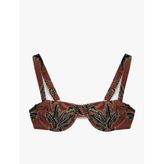 Astarlı Çiçek Desenli Balenli Bikini Üstü