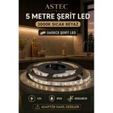 Astec 12V Şerit Led 5 Metre / 10 Metre Yapışkanlı Kesilebilir İç Mekân Aydınlatma – Trafo Hariç Bütün Renkler Sarı