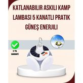 Astraltech Katlanabilir Güneş Enerjili LED Kamp Lambası USB Şarjlı