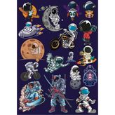 Astronot Sticker Set 16 Parça Telefon, Tablet, Defter, Laptop Sticker