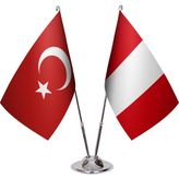 Asya Bayrak Peru Ikili Masa Bayrağı