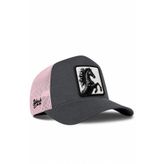 At Logolu Antrasit-Pembe Trucker Şapka