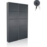 Ata Group 5'li Kilitli Antrasit 2x2 Metal Ayakkabılık