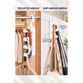 ATA HOME 2 Adet Çok Amaçlı Çanta, Şal ve Kemer Askısı, Organizer, Dolap İçi Düzenleyici, Kapı Arkası Askılık ve Yapışkanlı Askı,