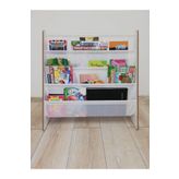 ATA HOME Montessori Ana Sınıfı Kreş Okul Çocuk Odası Kitaplığı Ahşap Kumaş Kitaplık Yıkanabilir Kumaş Beyaz
