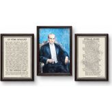 Atatürk Tablosu + Gençliğe Hitabe + Istiklal Marşı Çerçeveli Duvar Seti | Okul, Sınıf, Kurum ve Ofis Dekorasyonu