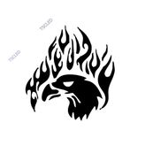 Ateş Efekli Kartal kuş sticker 15cm